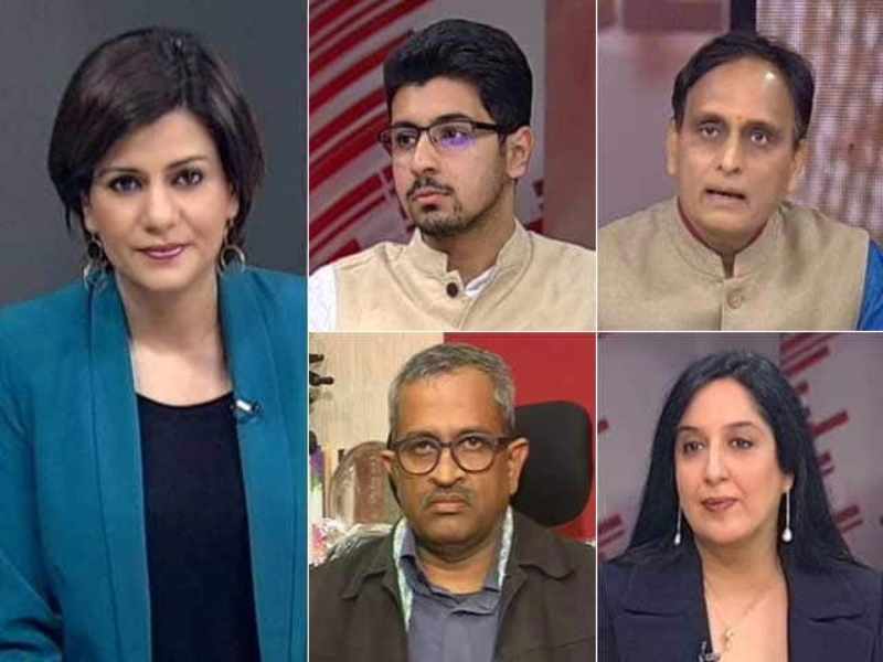 Swati Chaturvedi on the debate panel of NDTV news channel