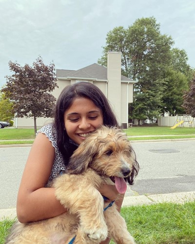 Vaidehi Dongre with her dog