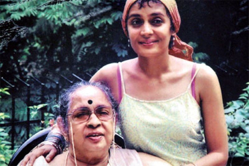 Arundhati Roy with her mother
