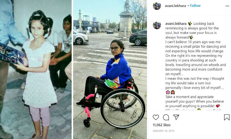 Avani's Instagram heartfelt post while comparing her life's ten years before and after her accident
