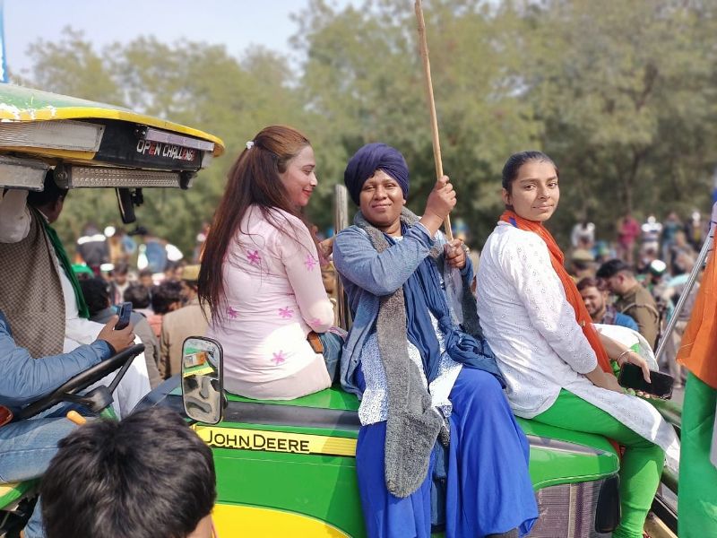 Bindu Ammini at the farmers’ protest in Delhi in 2020