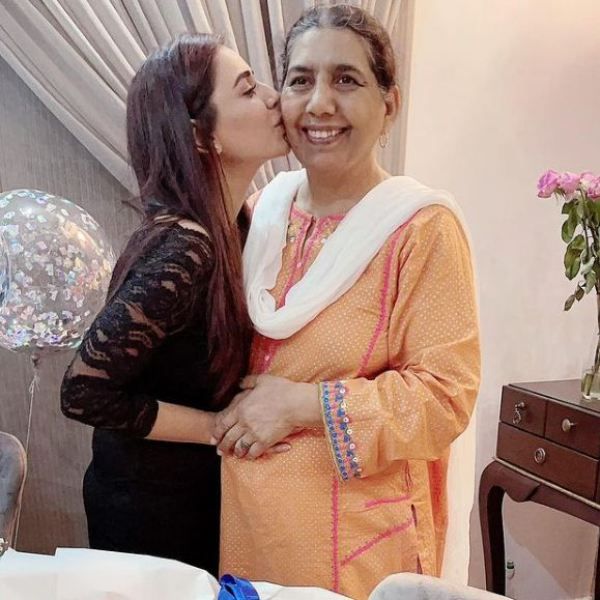Kiran Haq with her mother