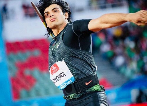 Neeraj Chopra during one of his competitions