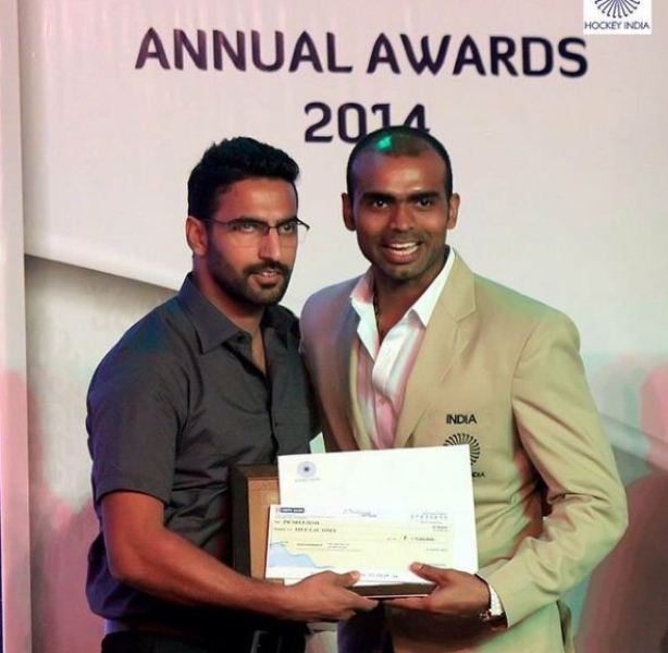 P. R. Sreejesh honored as the ‘Goalkeeper of the tournament’ at the 2014 Champions Trophy