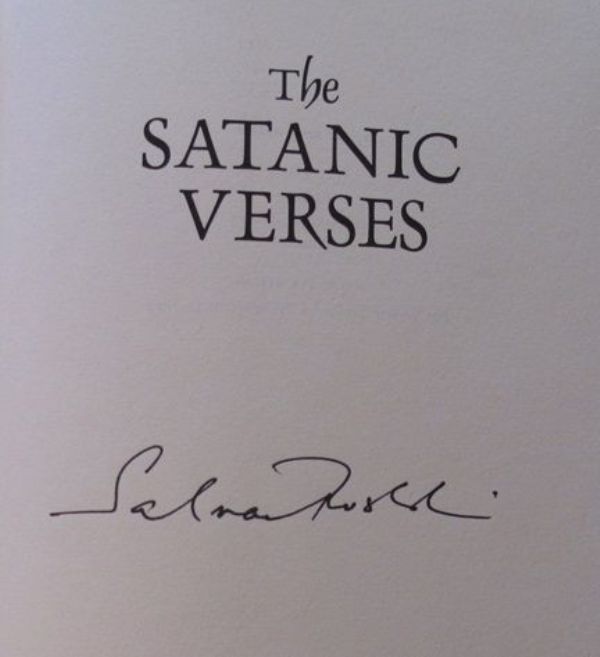 Salman Rushdie autograph on a book