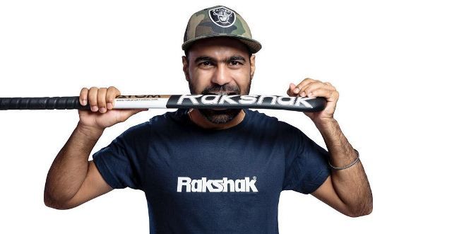 Simranjeet Singh promoting the brand Rakshak Hockey