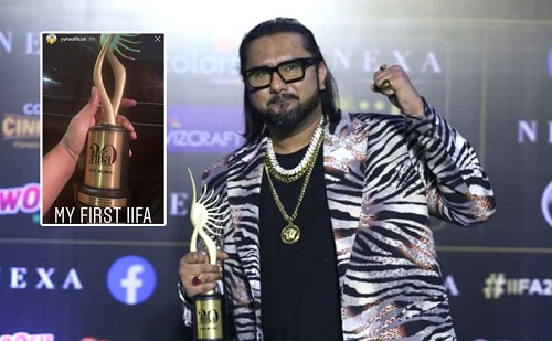 Yo Yo Honey Singh with his IIFA Award