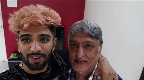 Zeeshan Khan with his father