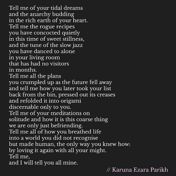 A poem by Karuna Ezara Parikh