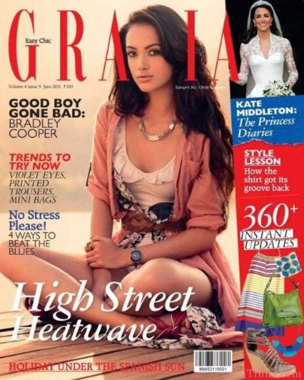 Angela Jonsson on the cover of Grazia magazine
