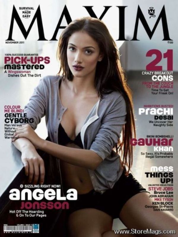 Angela Jonsson on the cover of Maxim magazine