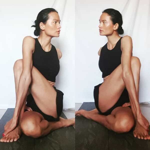 Anjali Lama doing Yoga