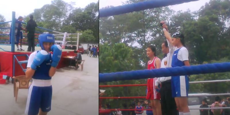 Eksha Kerung at a national level boxing tournament