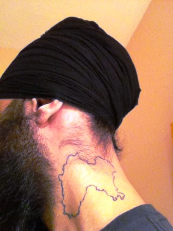 Humble the Poet's tattoo of Punjab's map