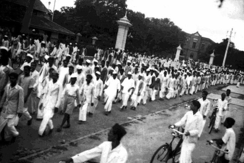 Indians protesting during the Quit India Movement