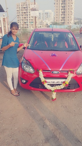 Ishwari Deshpande with her car