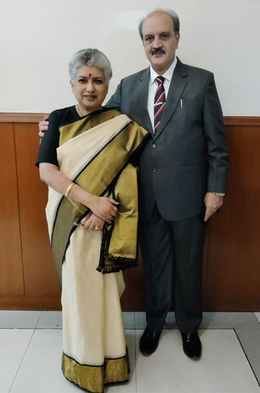 Justice B. V. Nagarathna with her husband