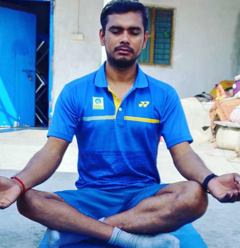 Manoj Sarkar while doing meditation