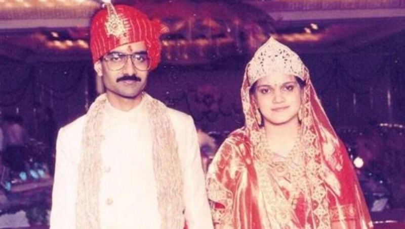 Kumar Mangalam and Neerja Birla in their wedding in 1989