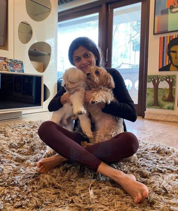 Neerja Birla with her pet dogs