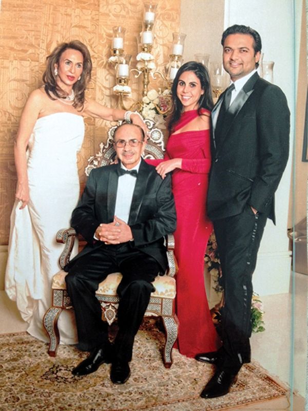 Nisa Godrej with her parents and husband