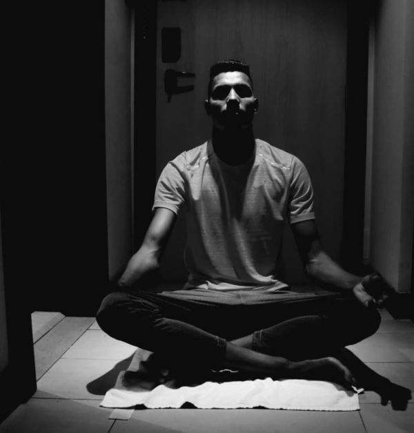Nishad Kumar's Instagram post while meditating