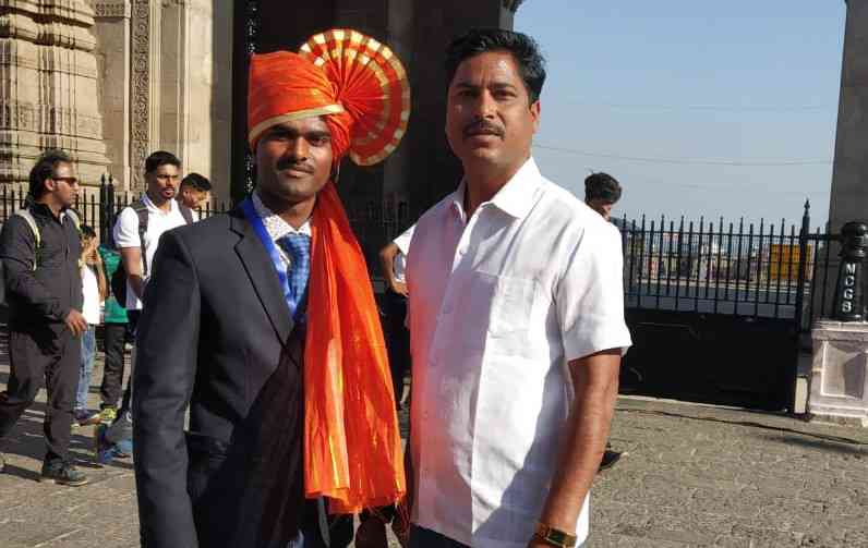 Pravin Jadhav with his coach Baban Bhujpal