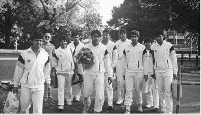 Ramiz Raja walking to the MCG stadium for playing the 1992 ICC World Cup Finals against England