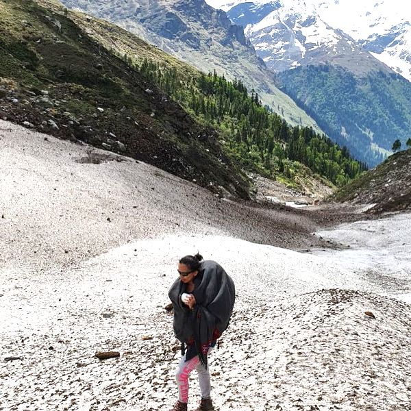 Rujuta Diwekar trekking in the Himalayas