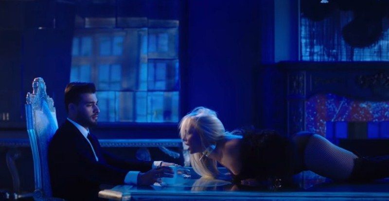 Sam Asghari in Britney Spear's Slumber Party music video