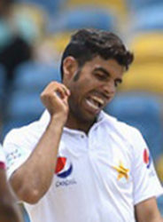 Shadab's frustated reaction in his debut test match against West Indies