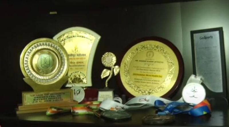 Sharad Kumar's mementos he won in his school competitions