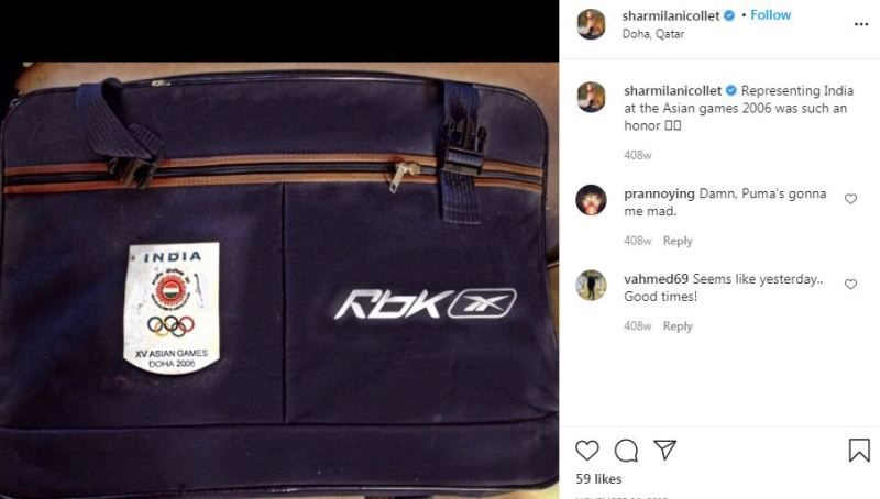 Sharmila Nicollet`s Instagram post about representing India at Asian Games