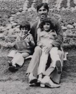Sheetal Mallar as a child with her father and brother