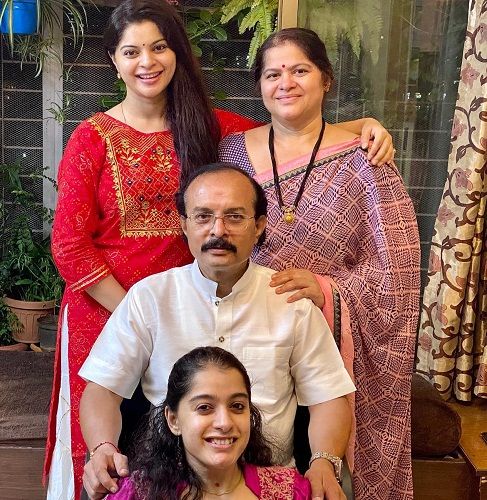 Sneha Wagh with her parents and sister