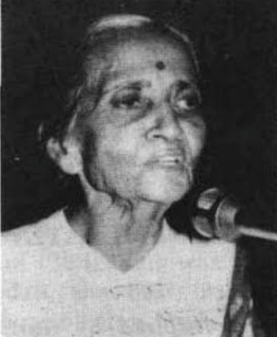 Usha Mehta in 1996 while addressing a conference