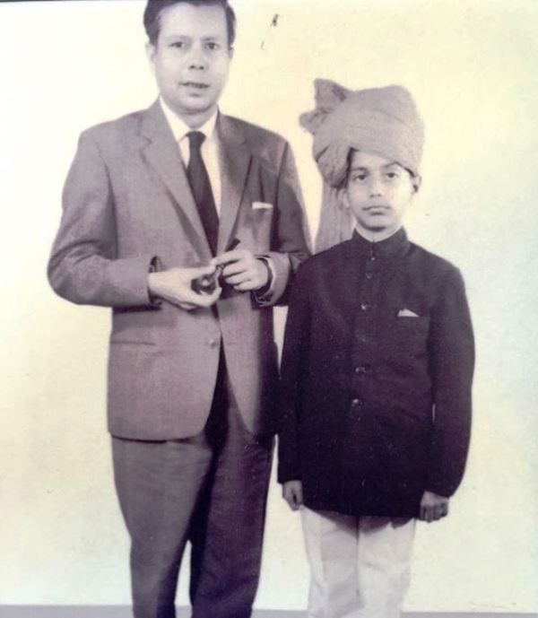 Young Vir Sanghvi with his father