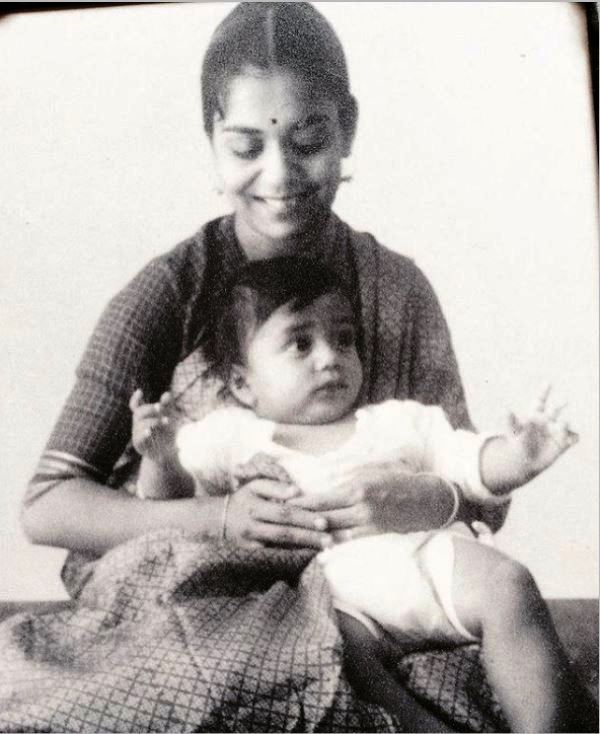 Baby Vir Sanghvi with his mother