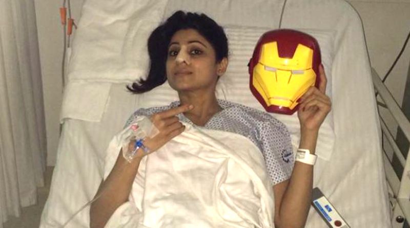 A picture of Shamita Shetty exhibiting her fractured nose