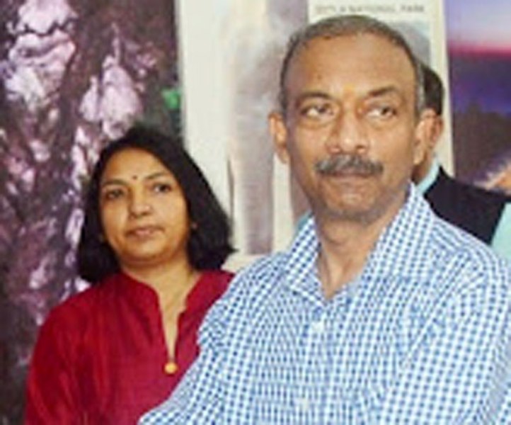 Amit Khare with his wife, Nidhi Khare