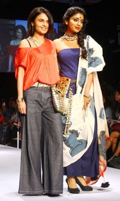 Asmita Marwa with actress Shriya Saran at Lakme Fashion Week