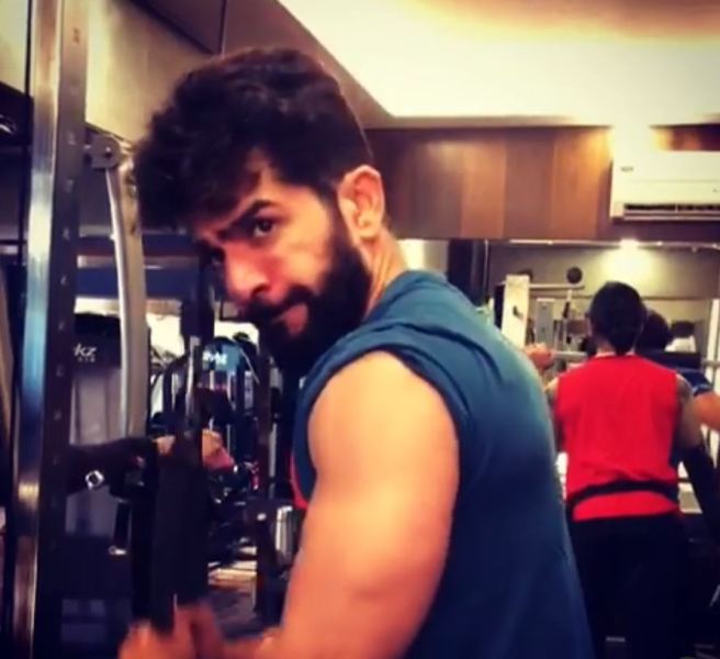 Jay Bhanushali while working out at a gym