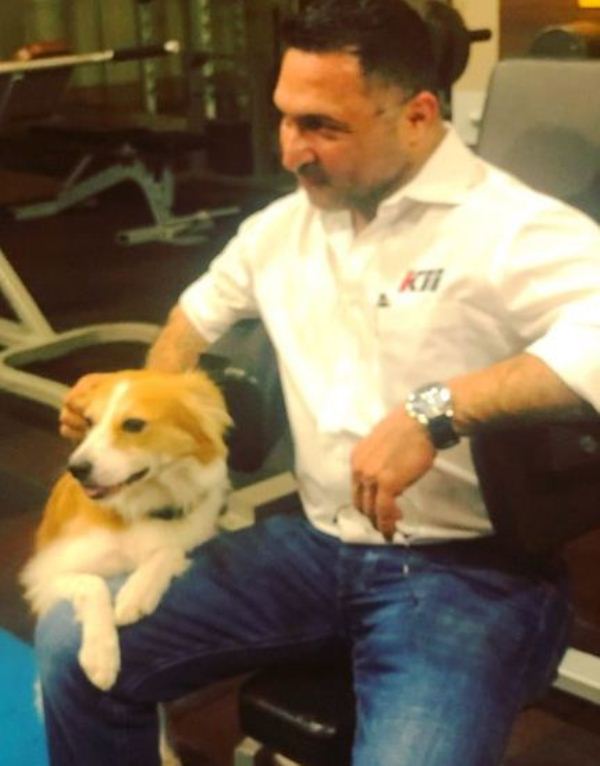 Kaizzad Capadia with a dog