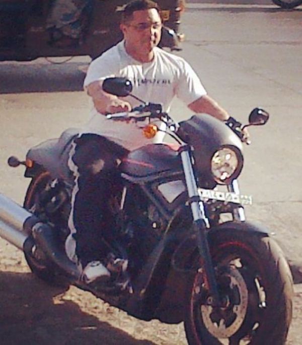 Kaizzad on Harley Davidson bike