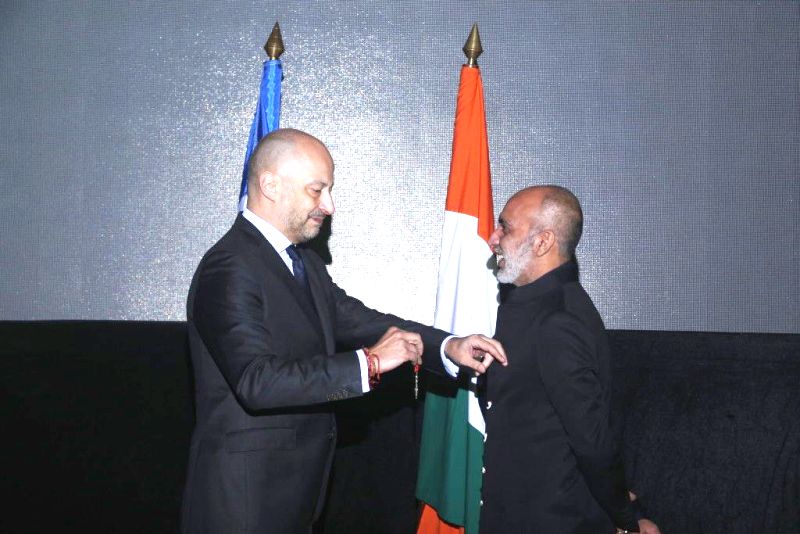Manish Arora receiving the highest French civilian honour