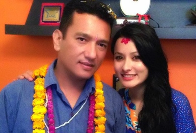 Namrata Shrestha with her brother