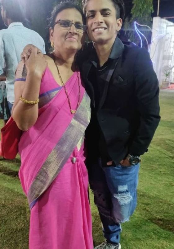 Piyush Gurbhele with his mother