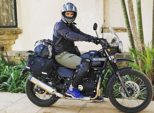 Sahil Shroff sitting on his motorcycle