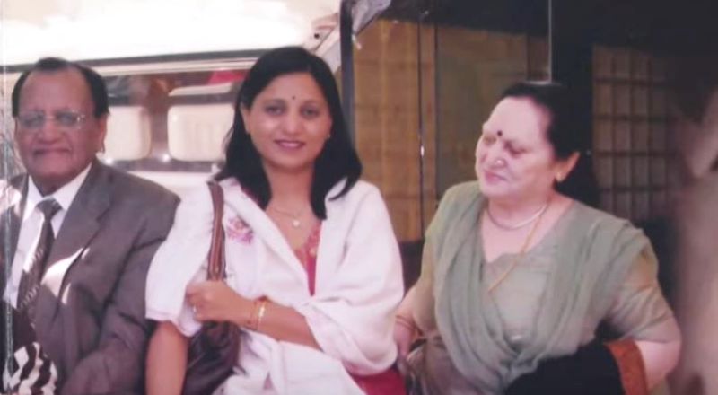 Usha Sangwan with her parents