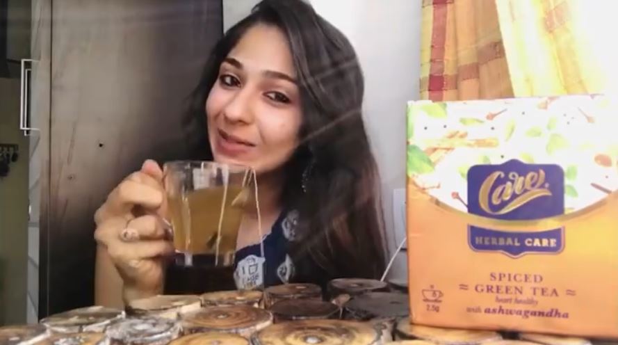 Vidhi Pandya while endorsing a commercial product on her Instagram account.